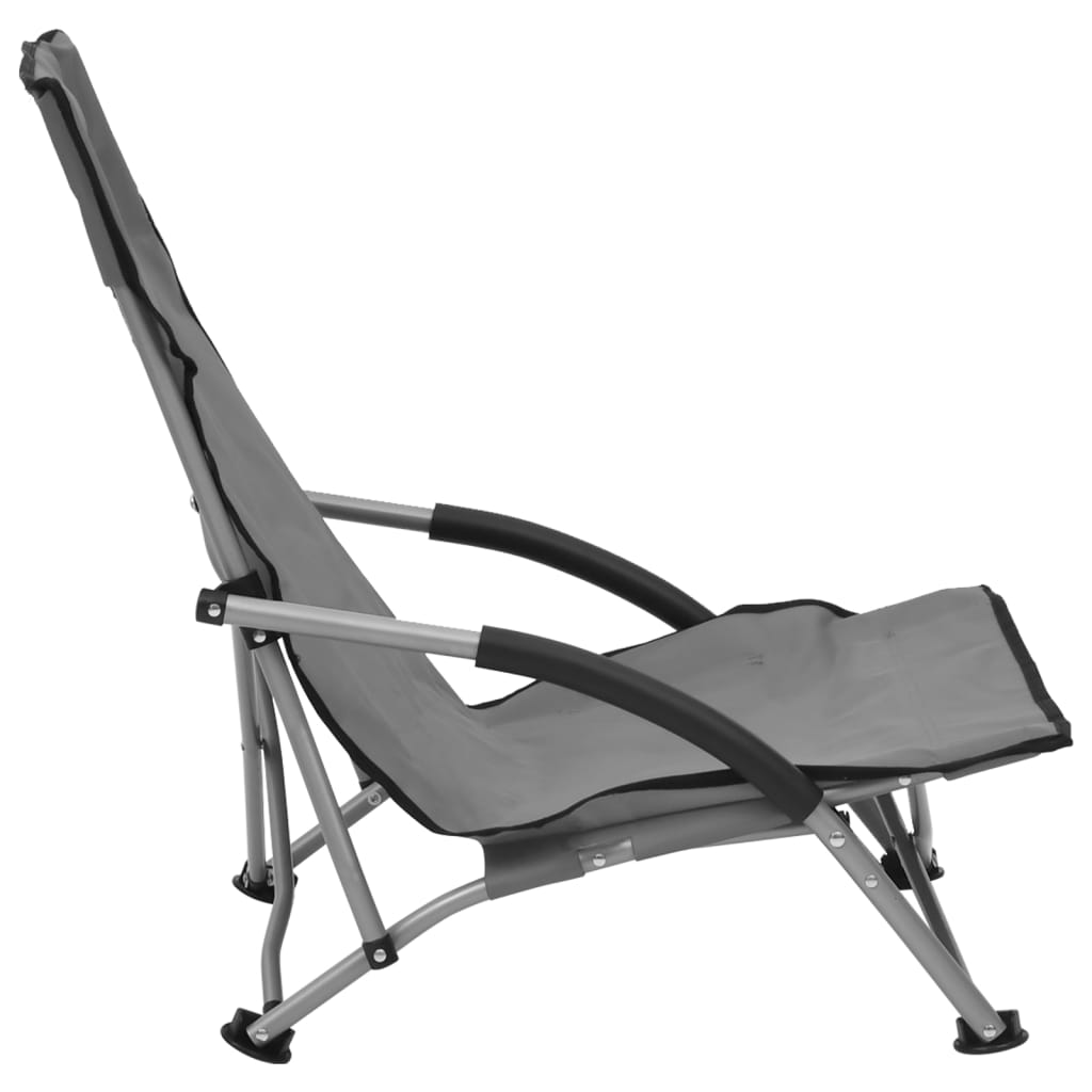 Klappstühle, 2 Stück, grauer Stoff