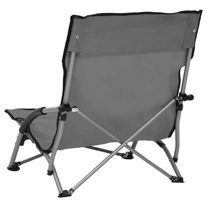 Klappstühle, 2 Stück, grauer Stoff