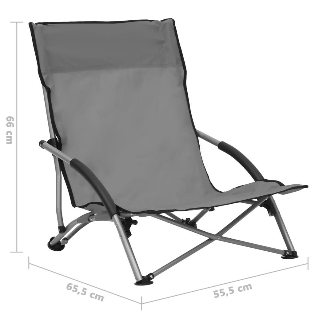 Klappstühle, 2 Stück, grauer Stoff