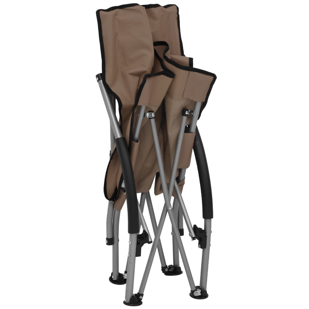 Klappstühle, 2 Stück, taupefarbener Stoff