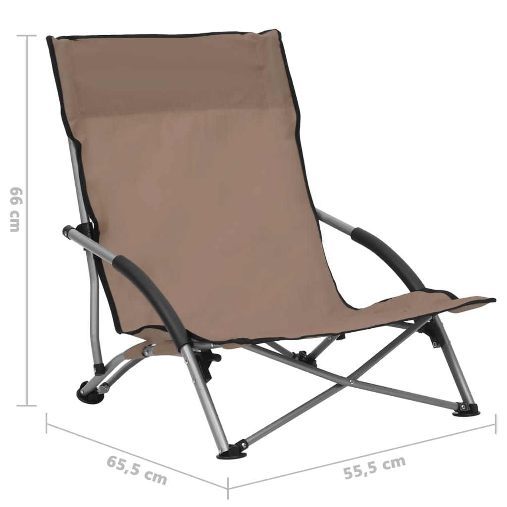Klappstühle, 2 Stück, taupefarbener Stoff