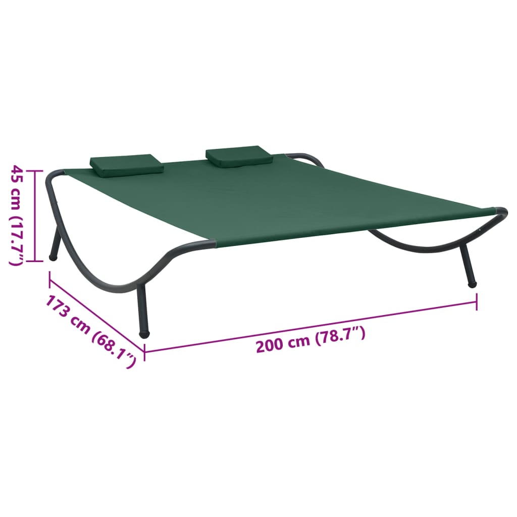 Bain de soleil en tissu vert