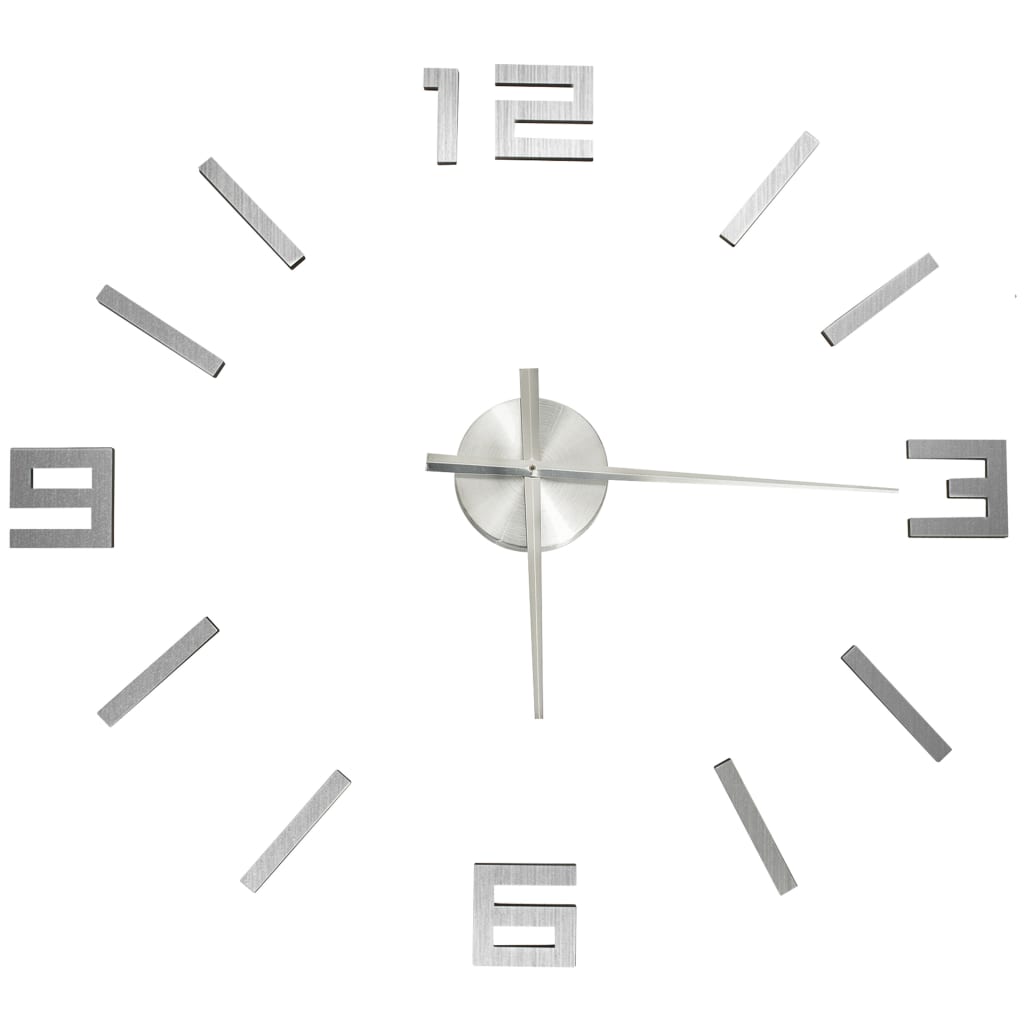 3D-Wanduhr Modernes Design Silbern 100 cm XXL