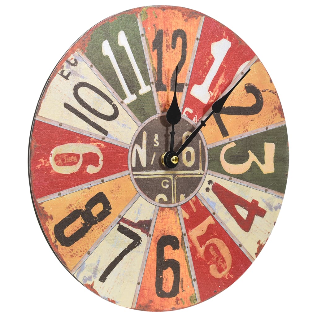 Wanduhr Mehrfarbig 30 cm MDF