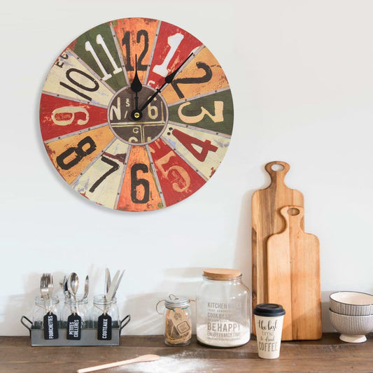 Wanduhr Mehrfarbig 30 cm MDF