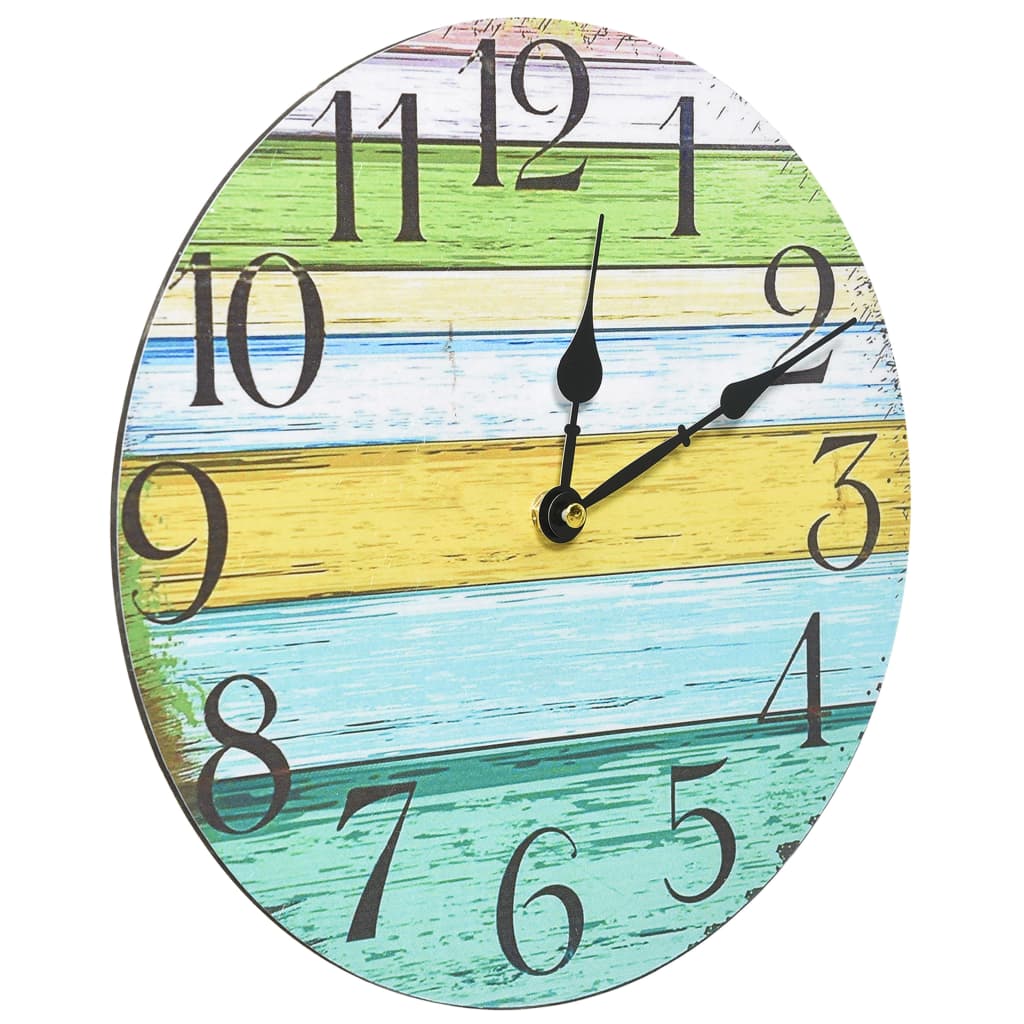 Wanduhr Mehrfarbig 30 cm MDF