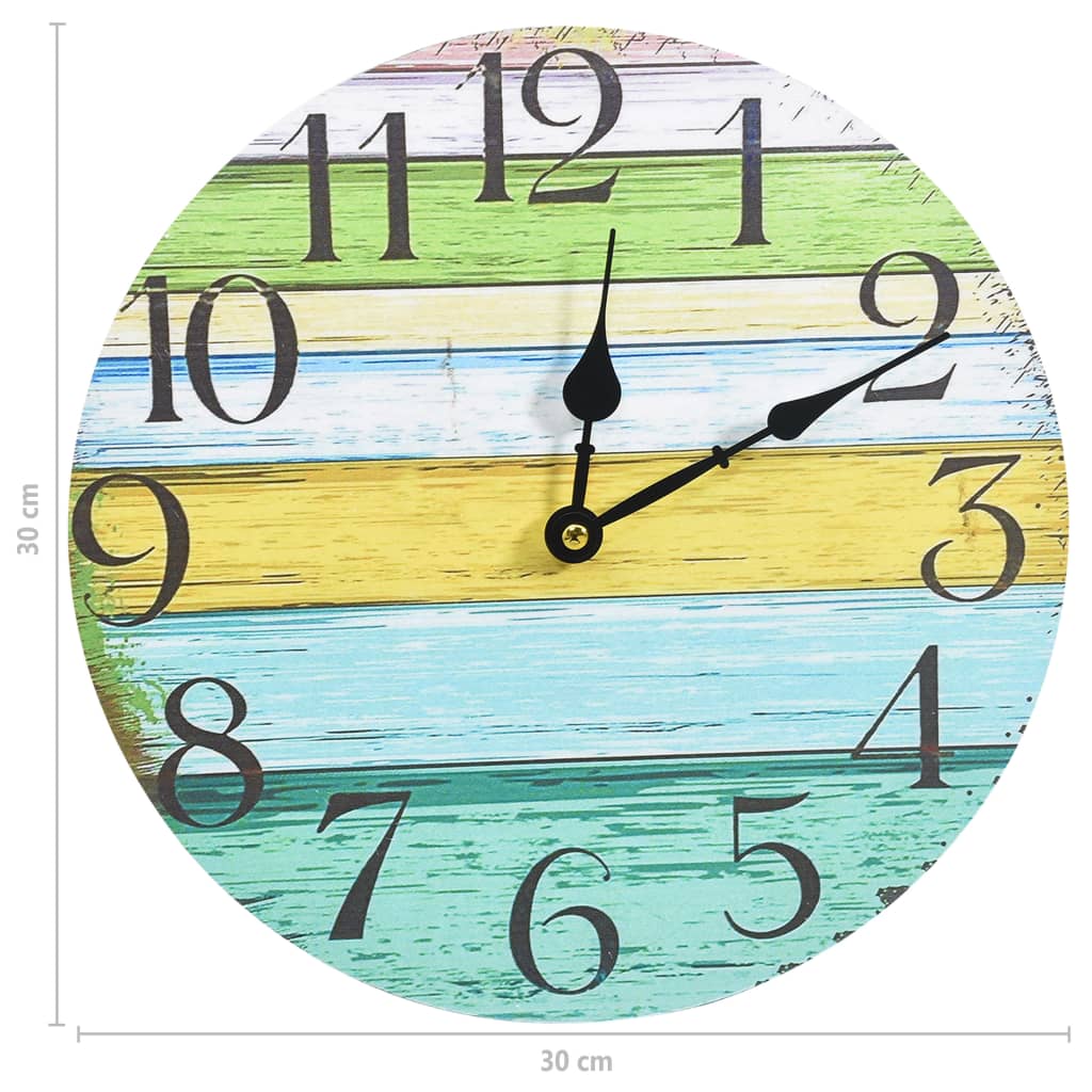 Wanduhr Mehrfarbig 30 cm MDF