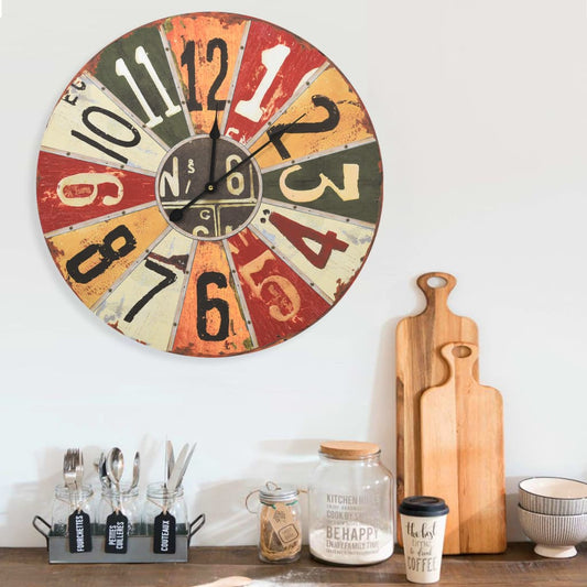 Wanduhr Mehrfarbig 60 cm MDF
