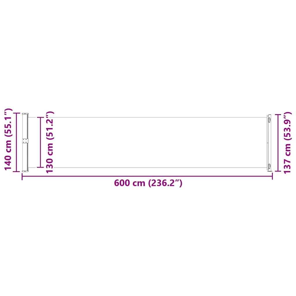 Seitenmarkise Ausziehbar 140x600 cm Rot