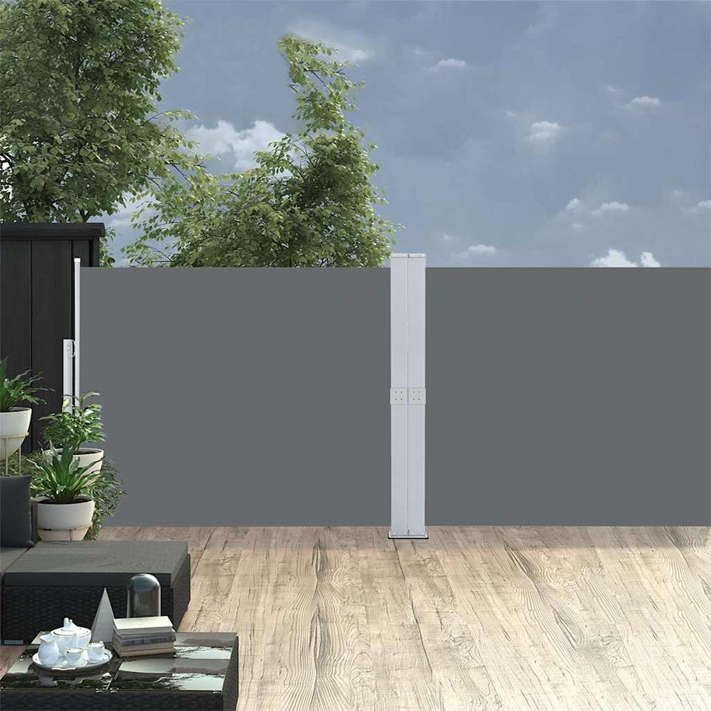 Ausziehbare Seitenmarkise 140x1200 cm Anthrazit