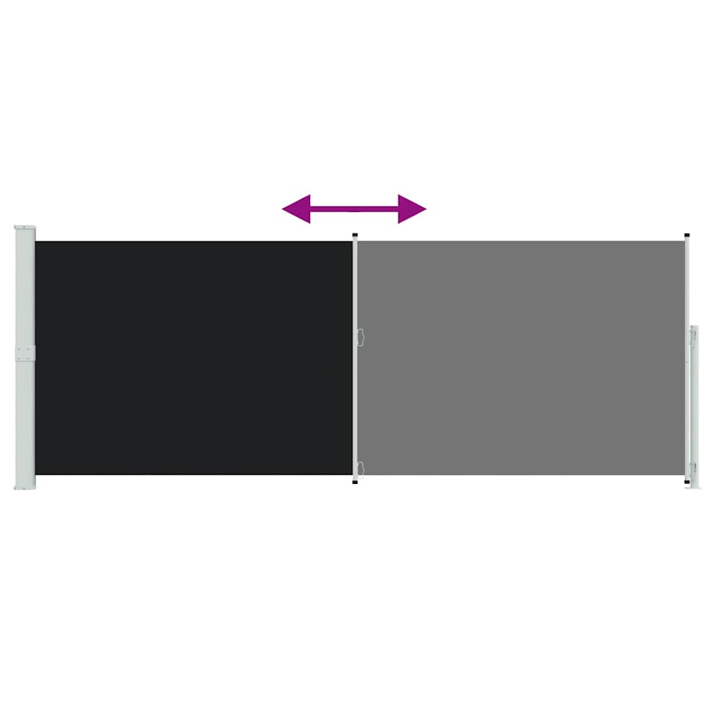 Seitenmarkise Ausziehbar 180x514 cm Schwarz