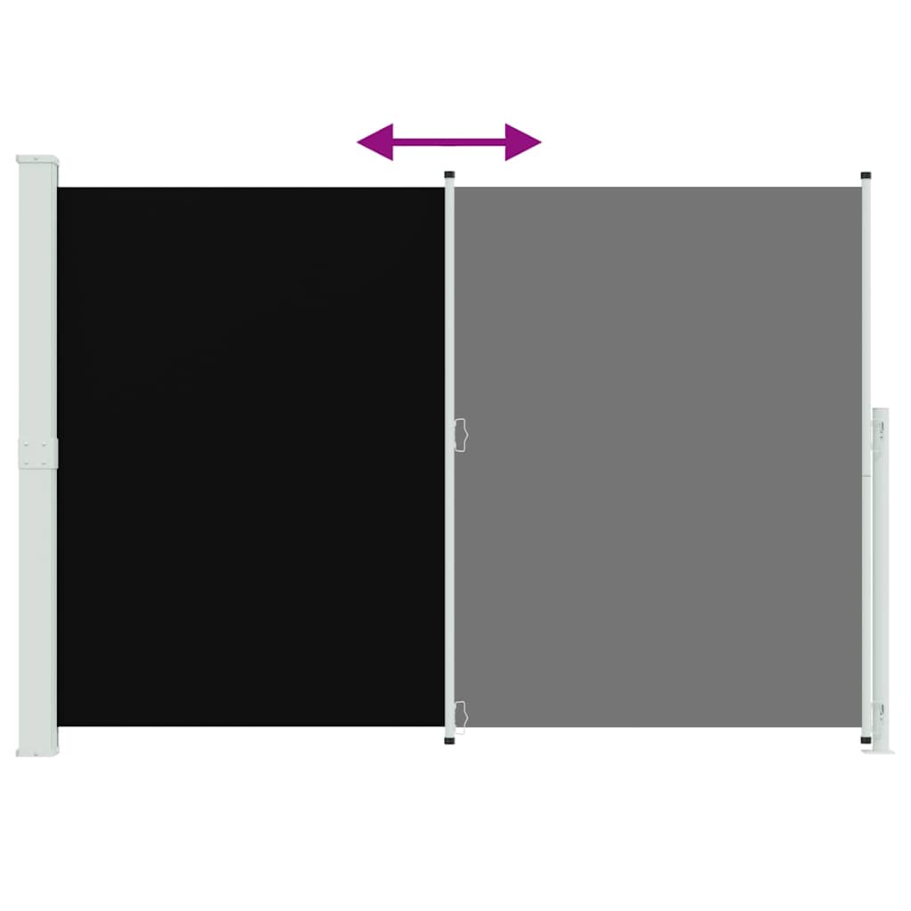 Seitenmarkise Ausziehbar 200x314 cm Schwarz