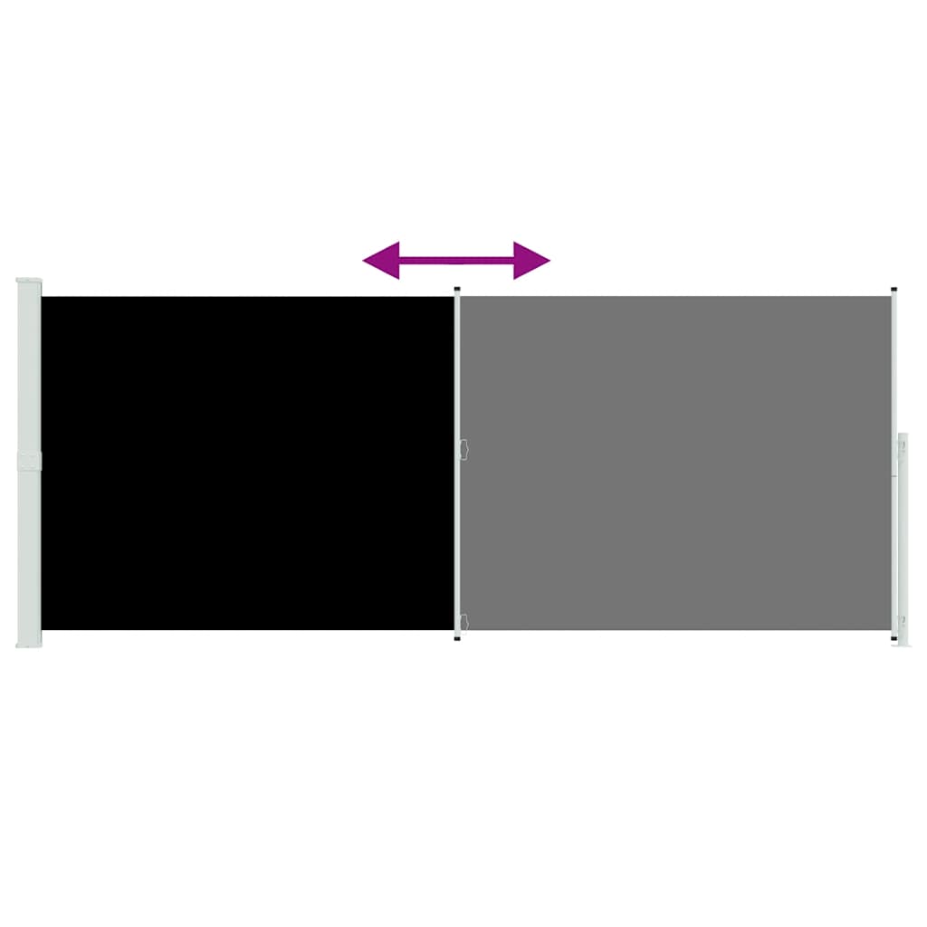 Seitenmarkise Ausziehbar 200x500 cm Schwarz