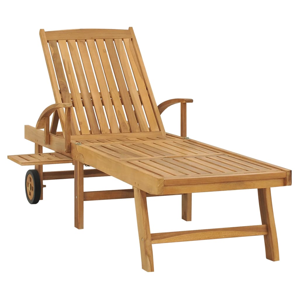 Chaise longue en bois de teck massif