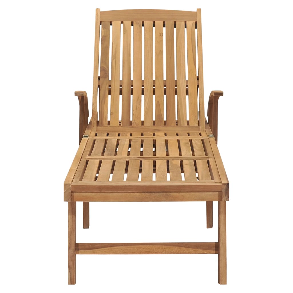 Chaise longue en bois de teck massif