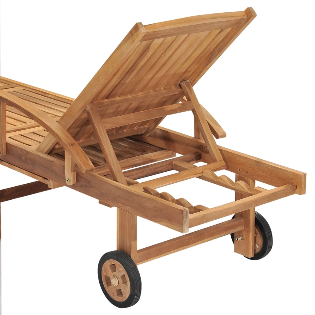Chaise longue en bois de teck massif