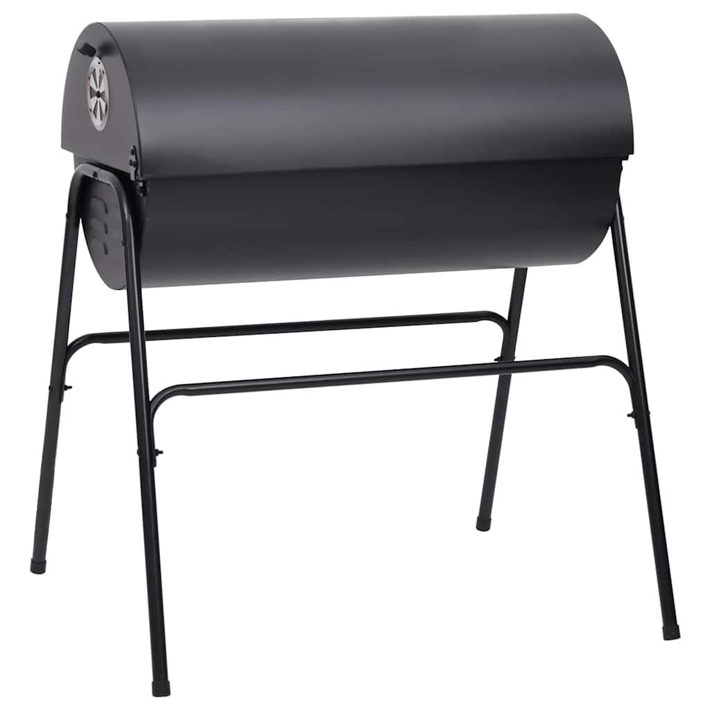 Grill mit 2 Grillrosten Schwarz 80x95x90 cm Stahl