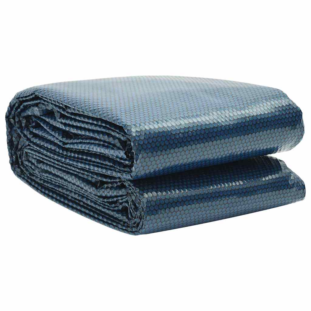 Treibende Pool-Solarplane PE 975x488 cm Schwarz und Blau