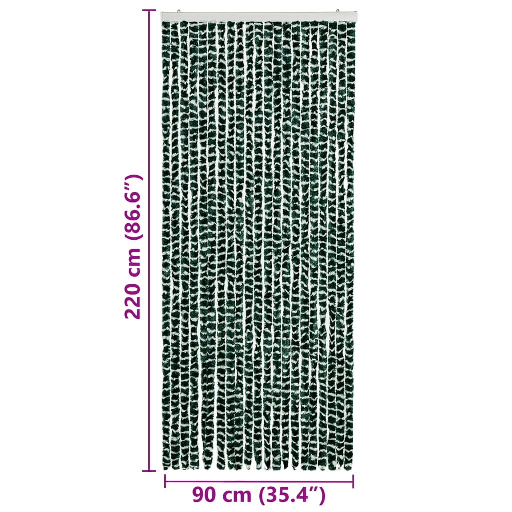 Insektenschutz-Vorhang Grün und Weiß 90x220 cm Chenille