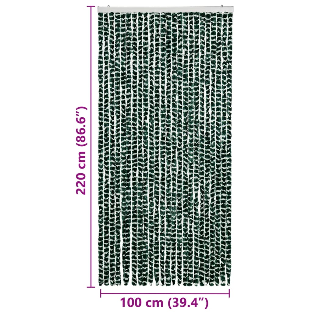 Insektenschutz-Vorhang Grün und Weiß 100x220 cm Chenille