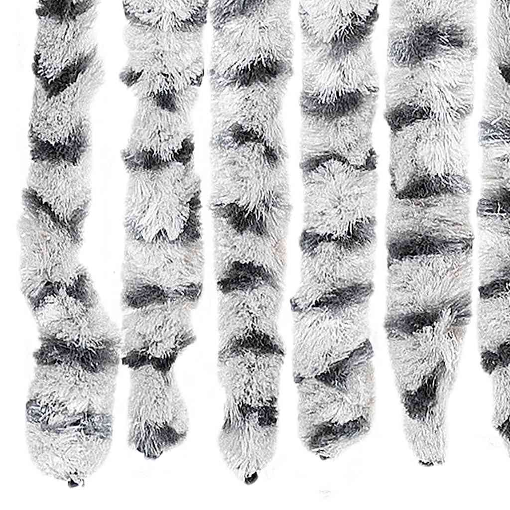 Insektenschutz-Vorhang Hell- und Dunkelgrau 56x185 cm Chenille