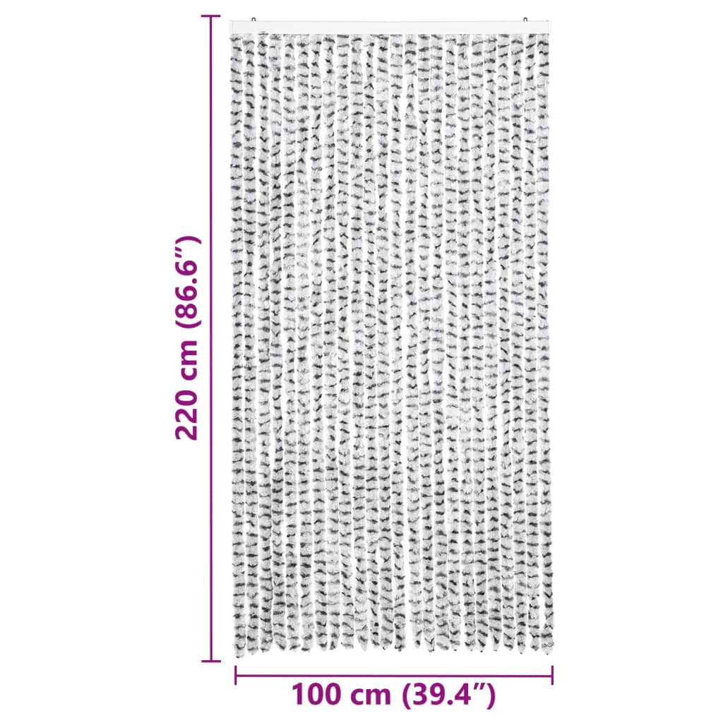 Insektenschutz-Vorhang Hell- und Dunkelgrau 100x220 cm Chenille