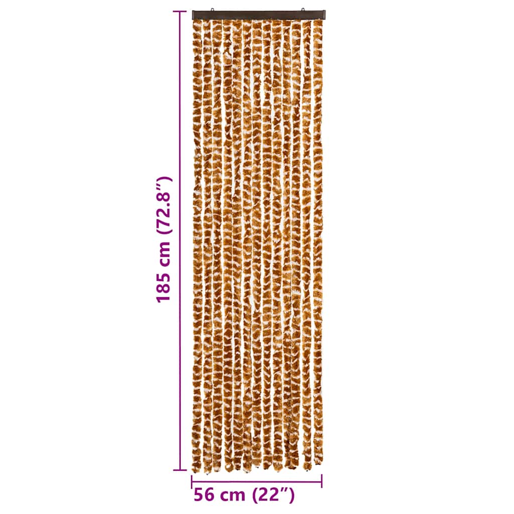 Insektenschutz-Vorhang Ocker und Weiß 56x185 cm Chenille