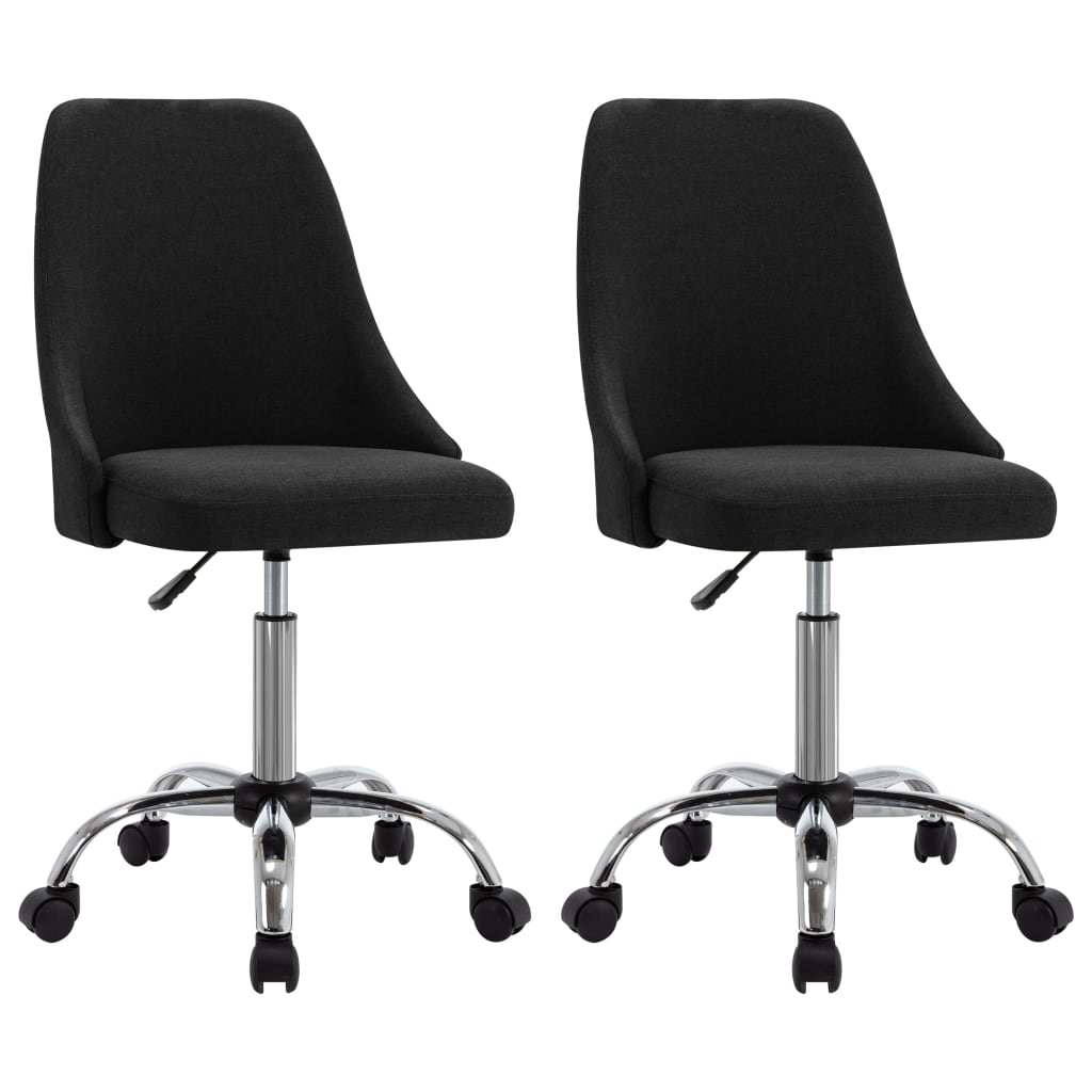 Esszimmerstühle 2 Stk. Schwarz Stoff