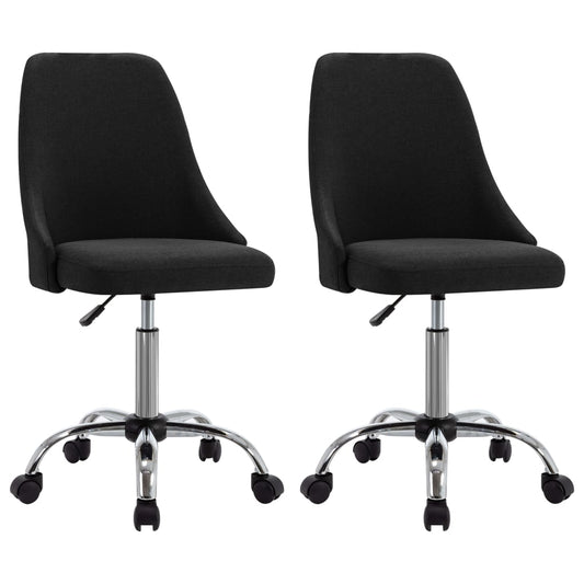 Esszimmerstühle 2 Stk. Schwarz Stoff