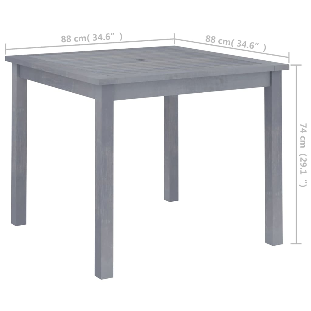 Table à manger de jardin 88x88x74 cm en bois d'acacia massif