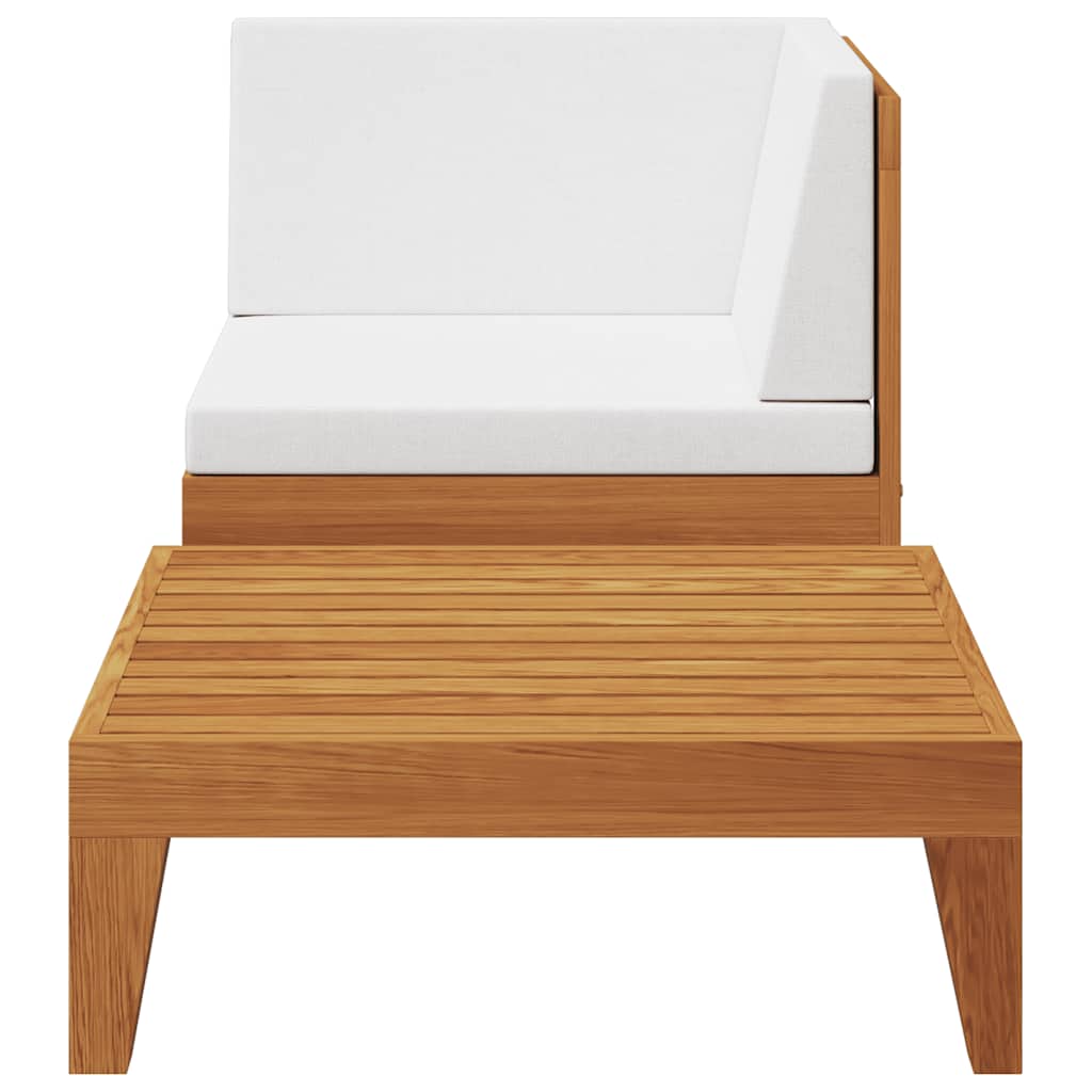 2-tlg. Garten-Lounge-Set mit Auflagen Massivholz Akazie