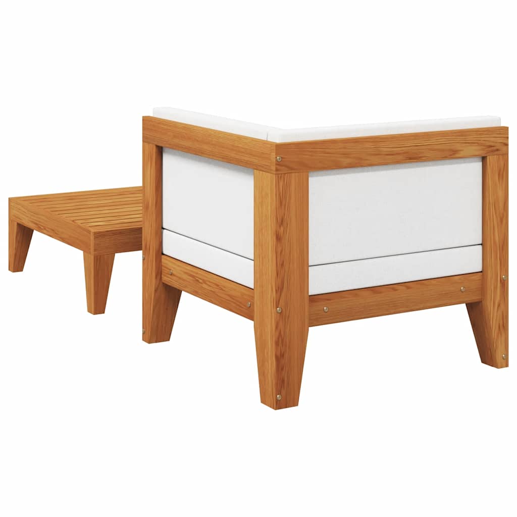 2-tlg. Garten-Lounge-Set mit Auflagen Massivholz Akazie