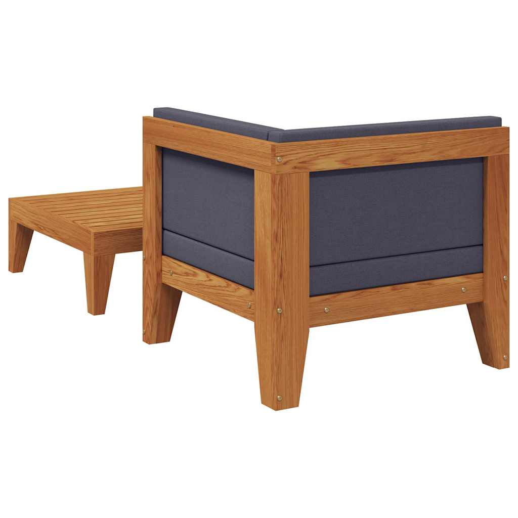 2-tlg. Garten-Lounge-Set mit Auflagen Massivholz Akazie