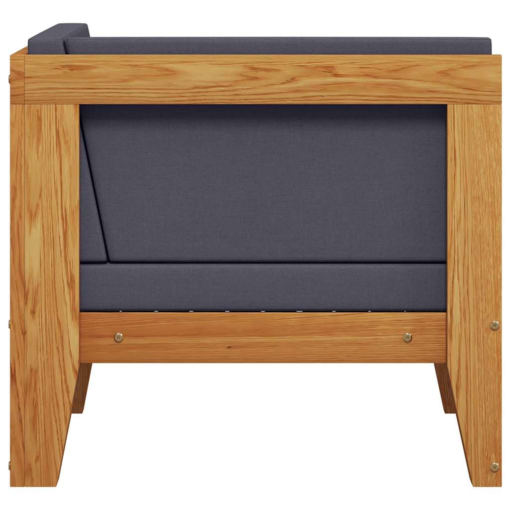 Modular-Ecksofa mit Dunkelgrauen Kissen Akazie Massivholz