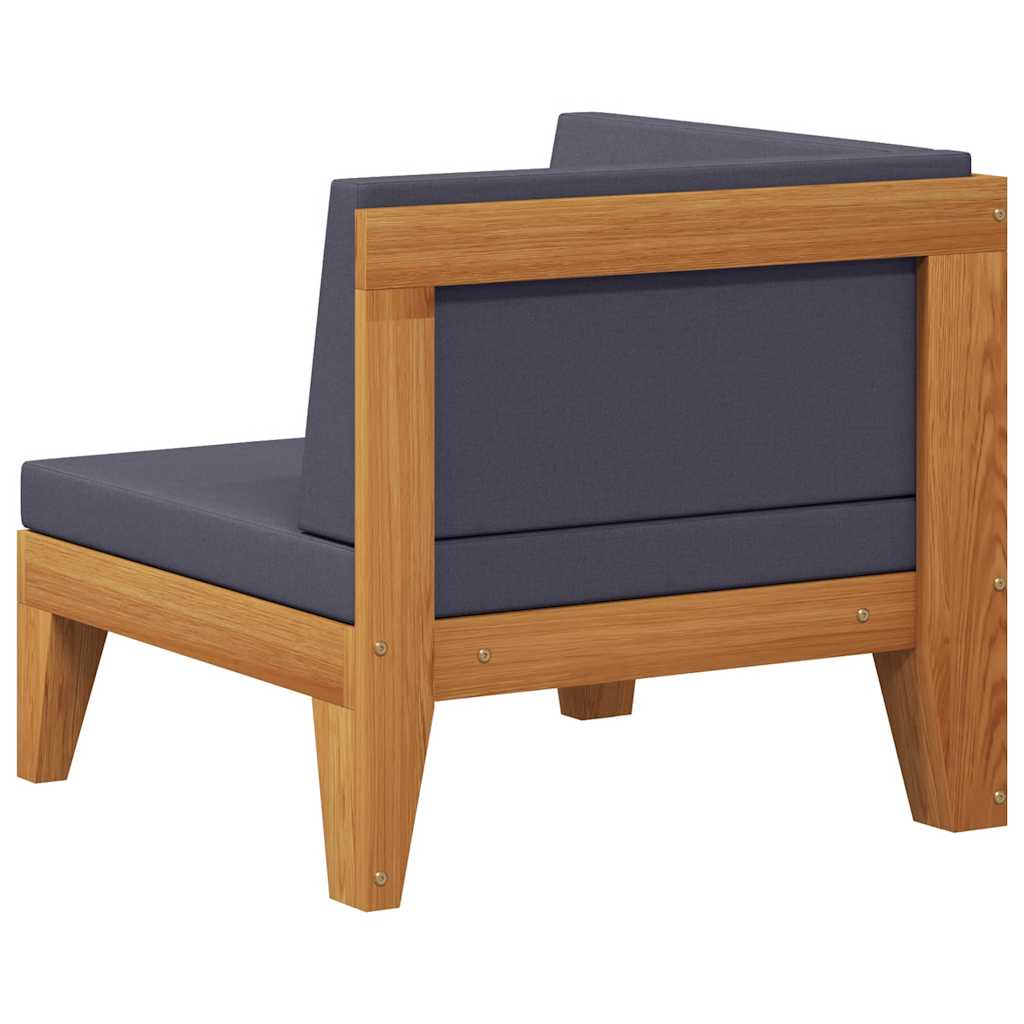Modular-Ecksofa mit Dunkelgrauen Kissen Akazie Massivholz