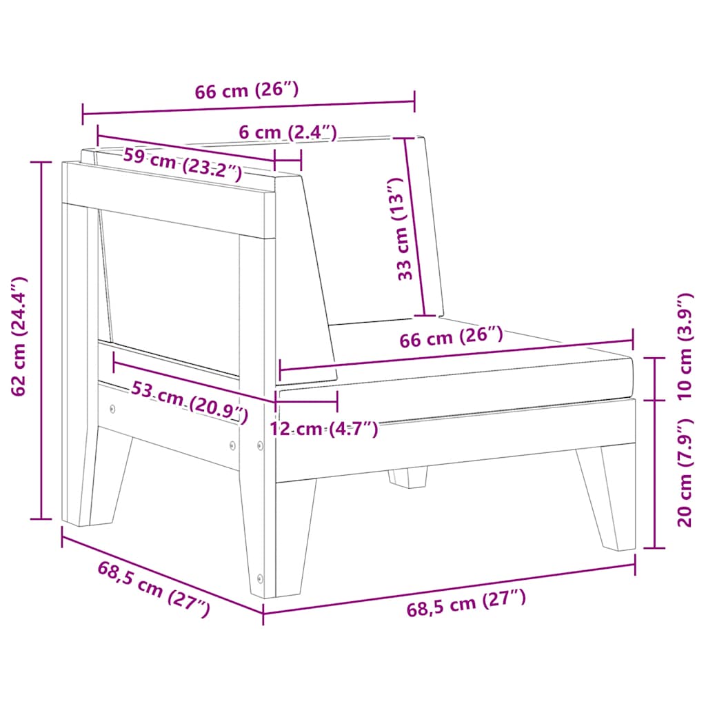 Modular-Ecksofa mit Dunkelgrauen Kissen Akazie Massivholz