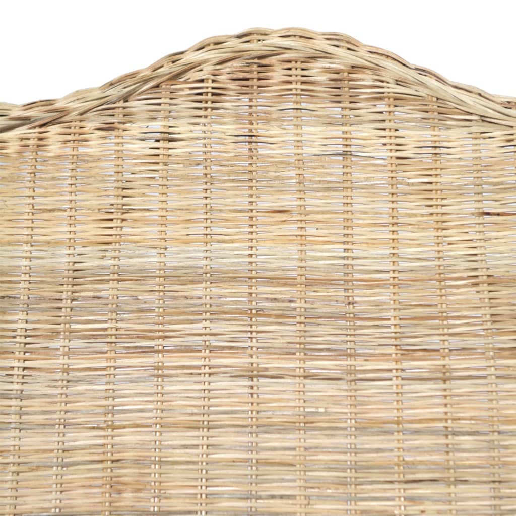 Fauteuil avec coussins en rotin naturel et lin
