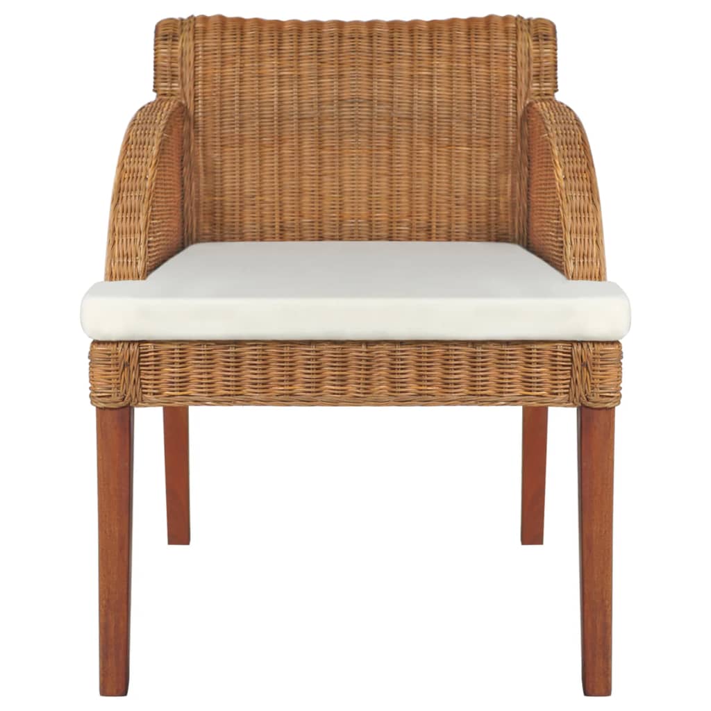 Esszimmerstühle mit Kissen 2 Stk. Hellbraun Natur Rattan