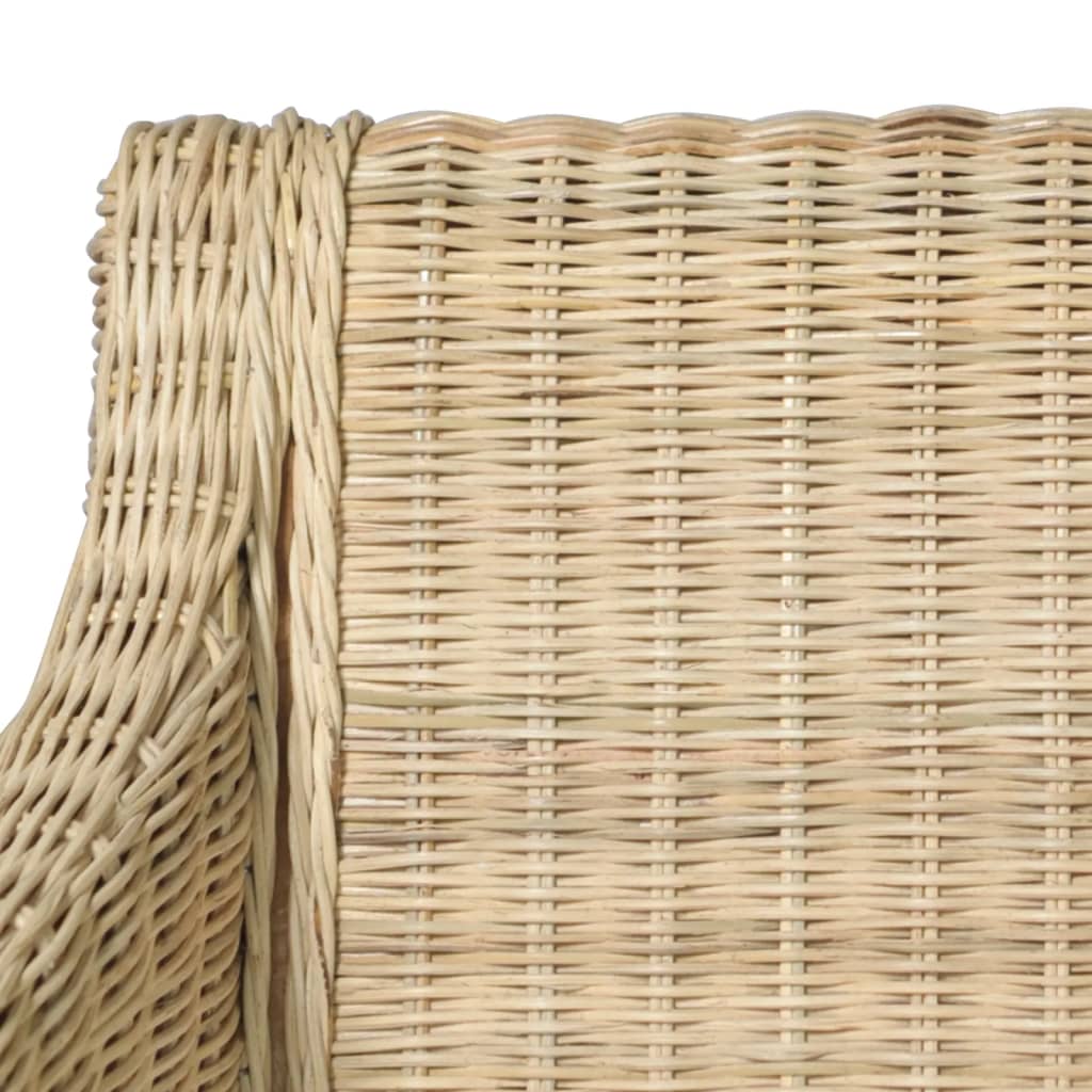 Esszimmerstühle mit Kissen 2 Stk. Natur Rattan