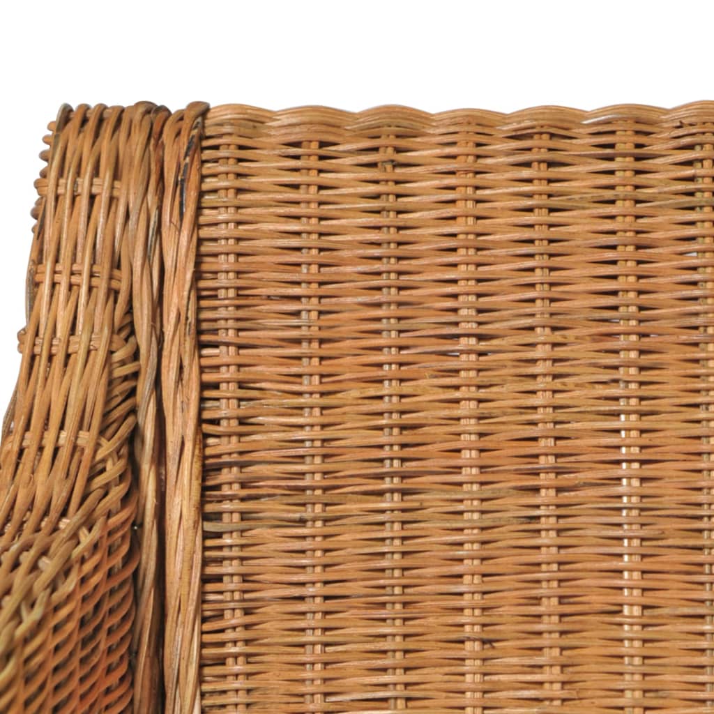 Esszimmerstühle mit Kissen 2 Stk. Hellbraun Natur Rattan