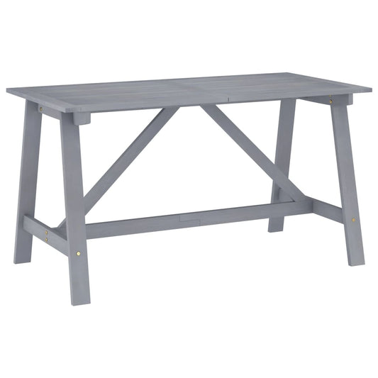Garten-Esstisch Grau 140x70x73,5 cm Akazie Massivholz