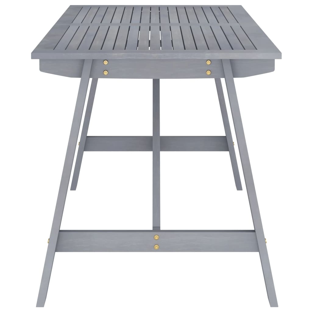 Garten-Esstisch Grau 140x70x73,5 cm Akazie Massivholz