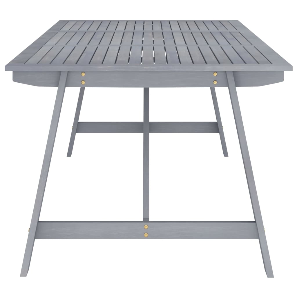 Garten-Esstisch Grau 206x100x74 cm Akazie Massivholz