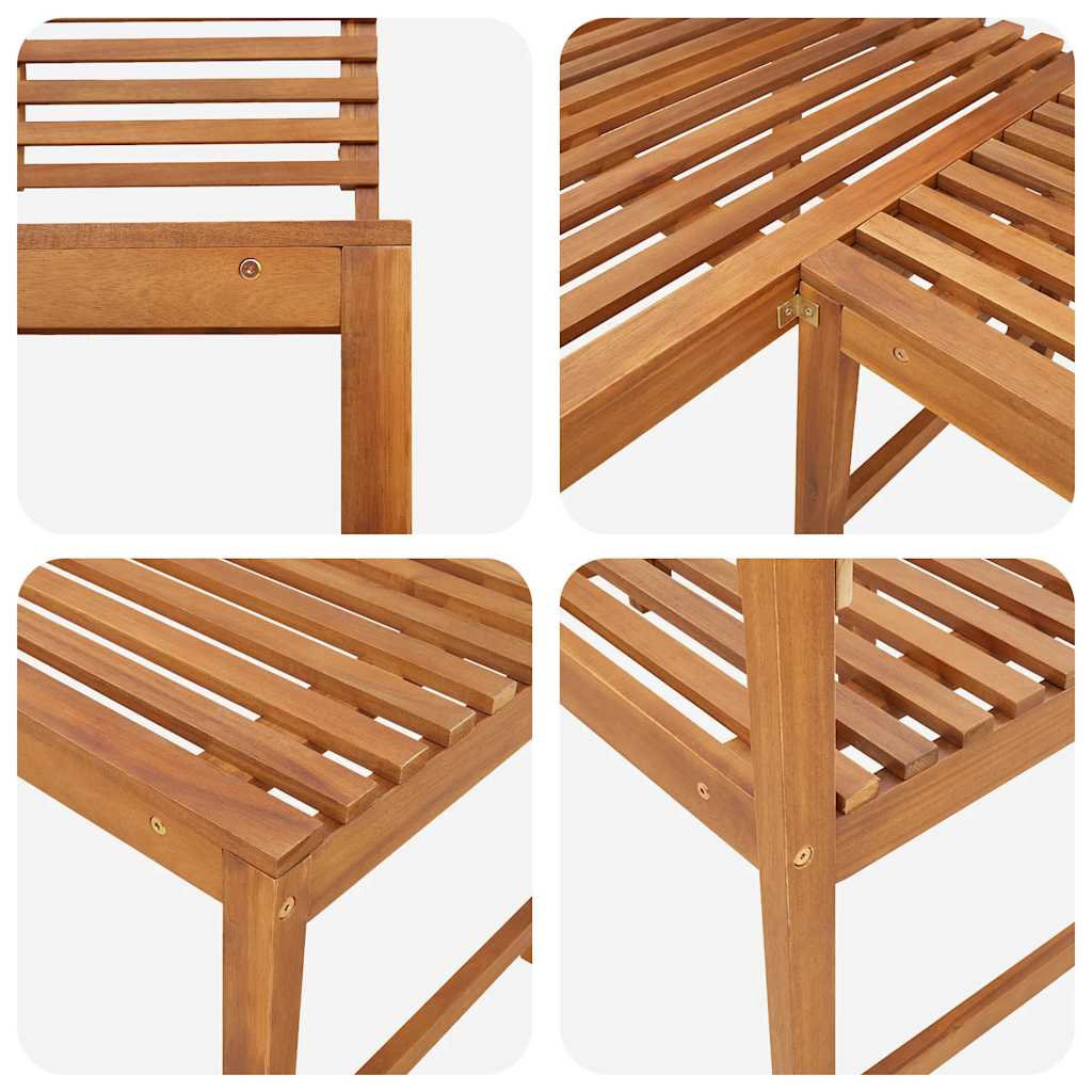Garten-Eckbank 140 cm Massivholz Akazie