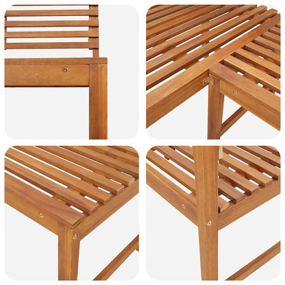 Garten-Eckbank 140 cm Massivholz Akazie