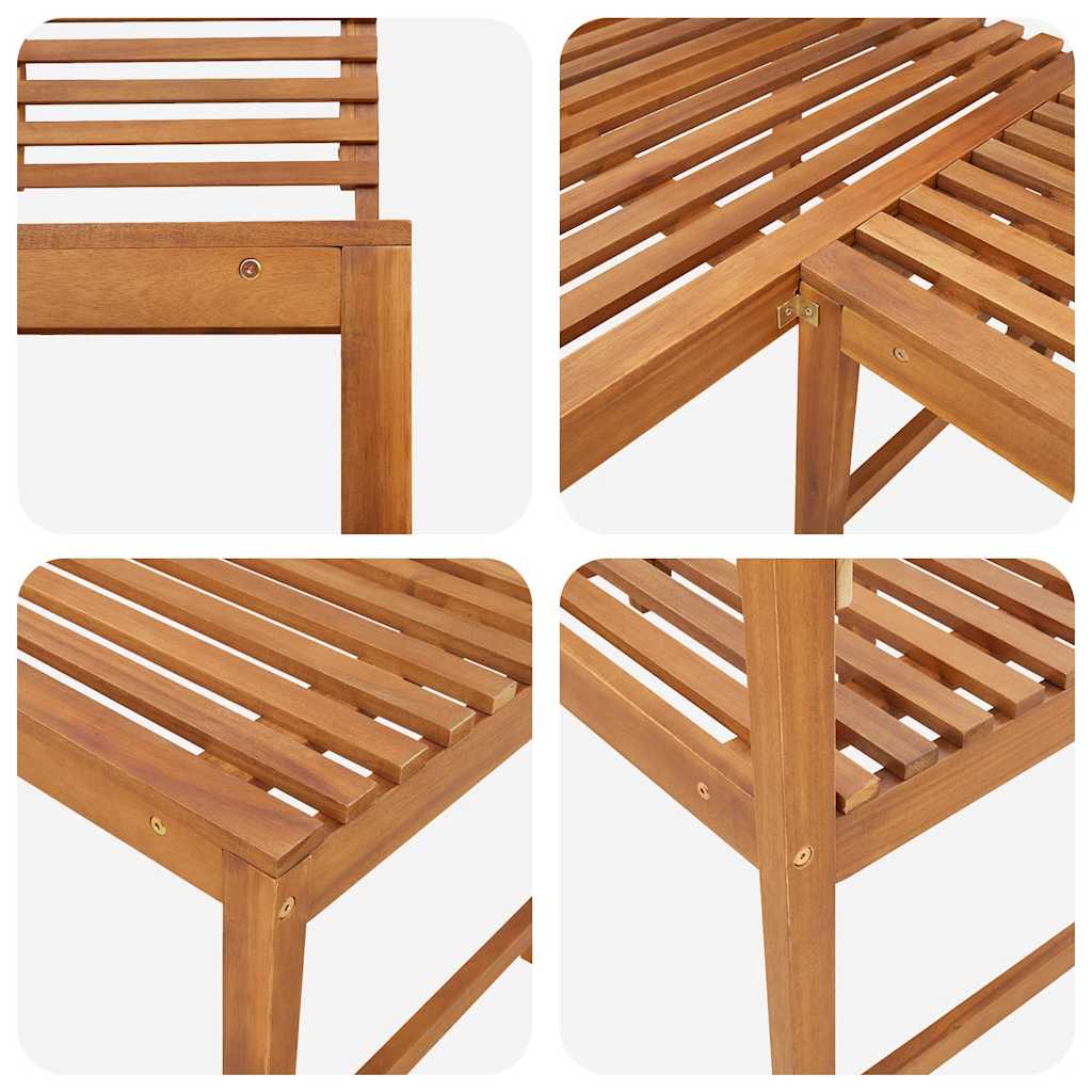 Garten-Eckbank 140 cm Massivholz Akazie