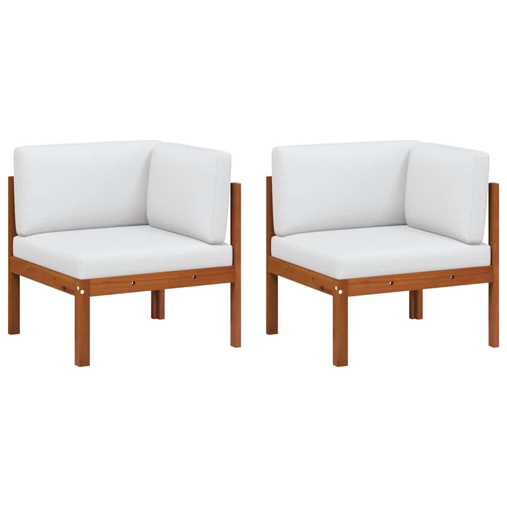 Garten-Ecksofas 2-tlg. mit Kissen Holz Akazie & Seil