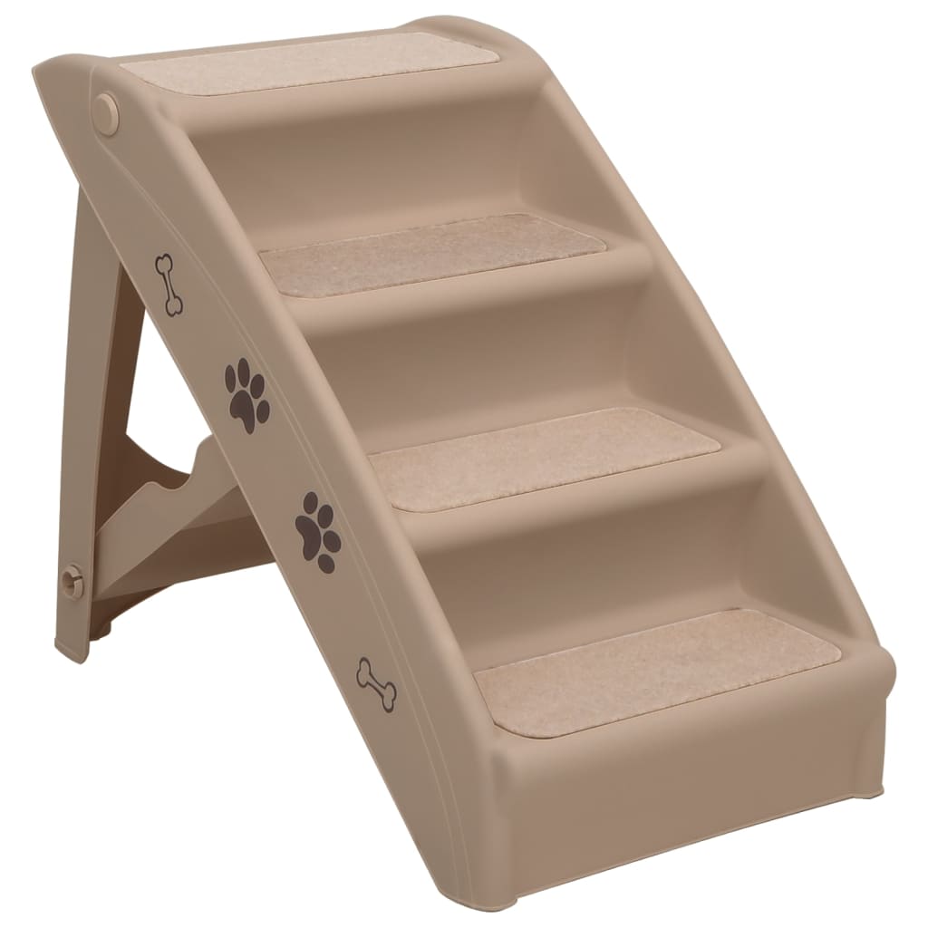 Dog Stairs Foldable Brown 62x40x49.5 cm