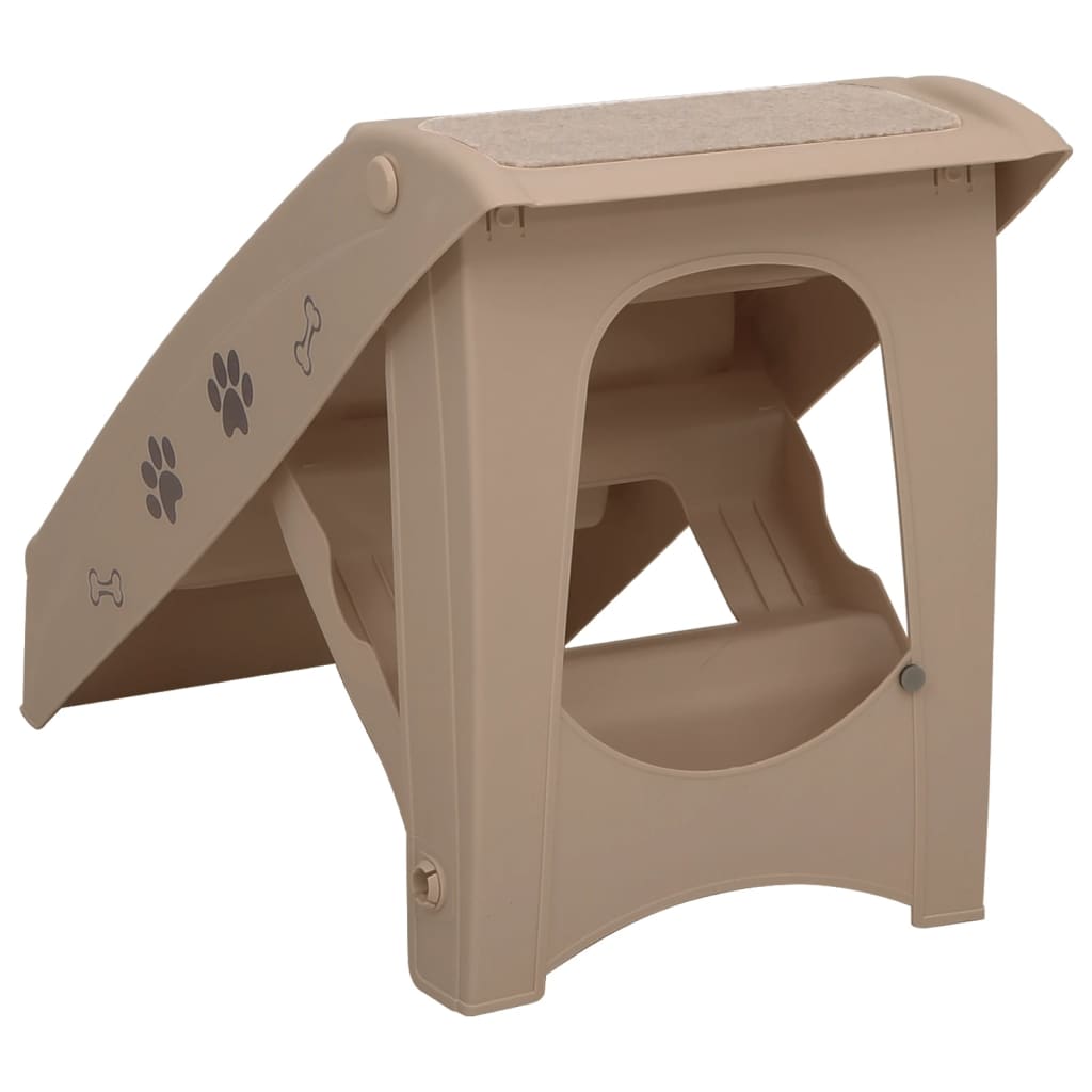 Dog Stairs Foldable Brown 62x40x49.5 cm