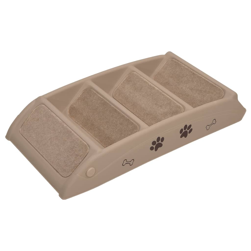 Dog Stairs Foldable Brown 62x40x49.5 cm